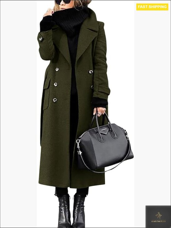 Jackets & Blazers - Double Breasted Wool Pea Coat Elegant Classic Business Casual Long Winter